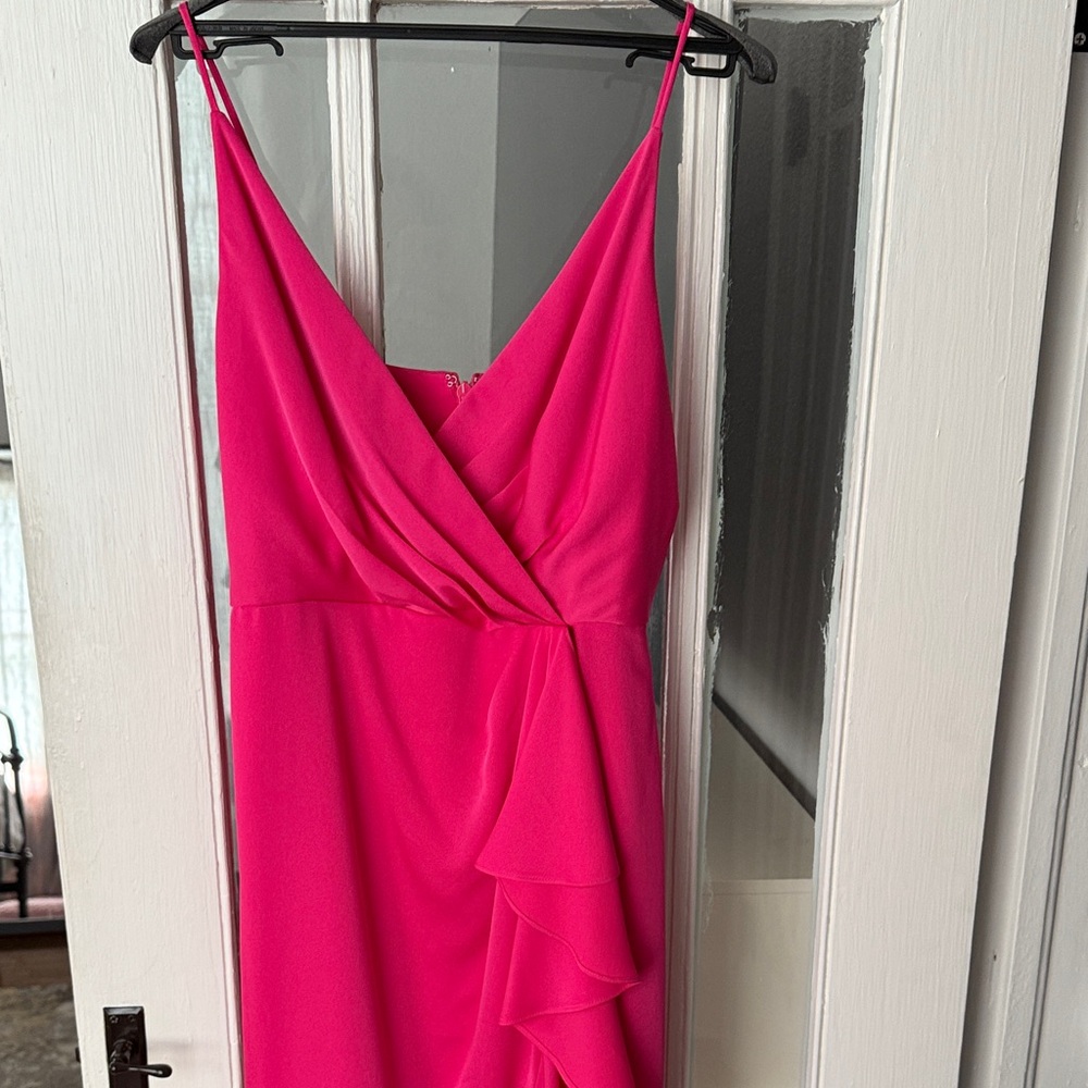 BCBGMaxAzria Vibrant Pink Asymmetrical Dress